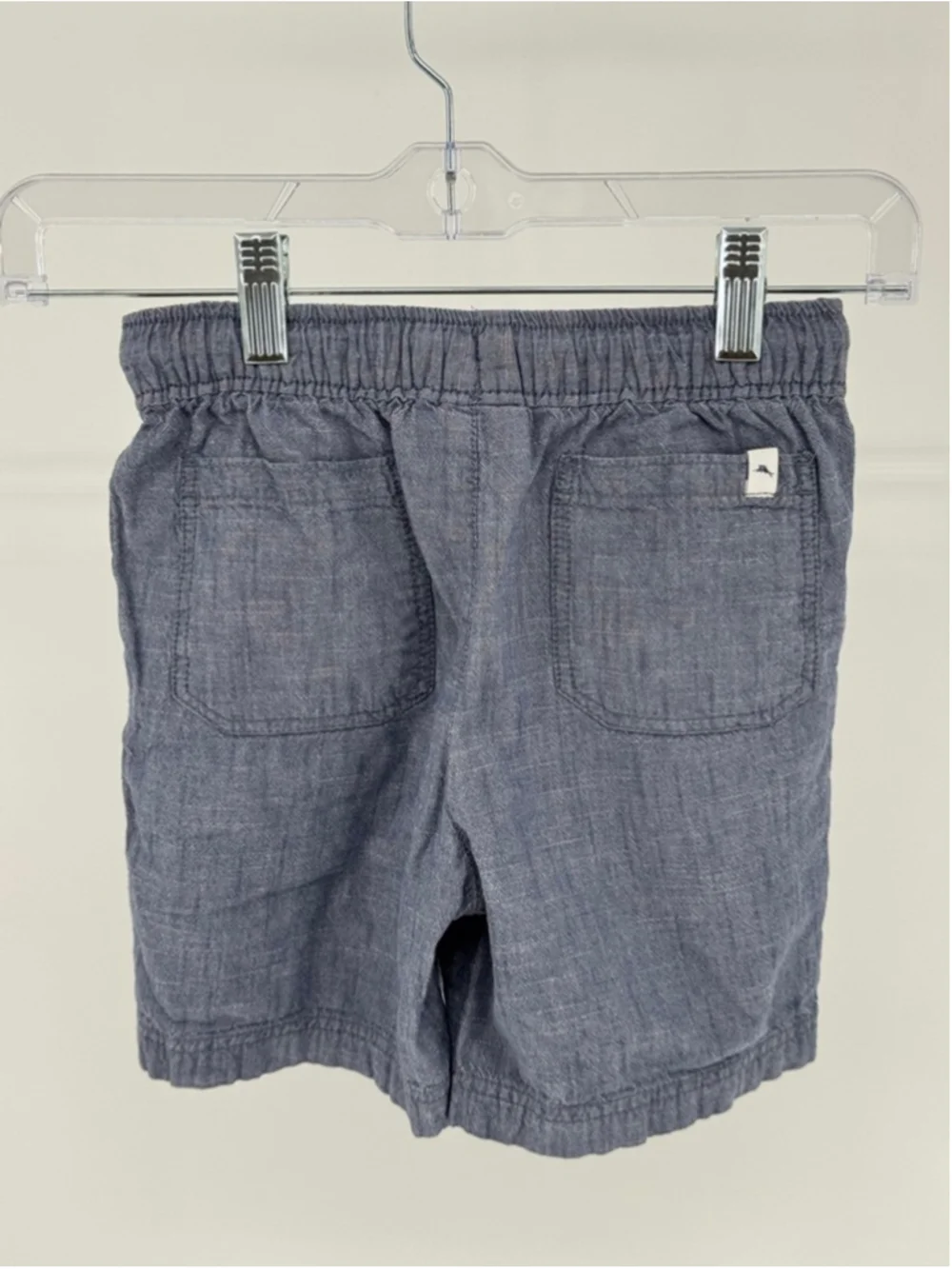 Tommy Bahama Boy's Blue Chambray Pull-On Shorts Size 6 with White Drawstring